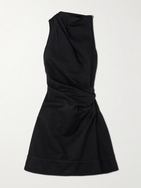 Gathered Denim Mini Dress