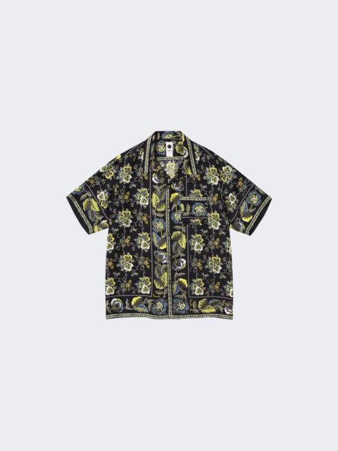 Short Sleeve Silk Scarf Shirt 99 Black