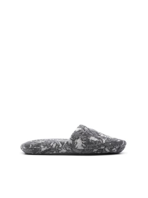 jacquard cotton-blend slippers