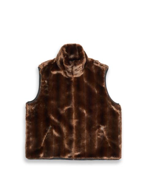 Conner Ives Faux Mink Gilet Brown