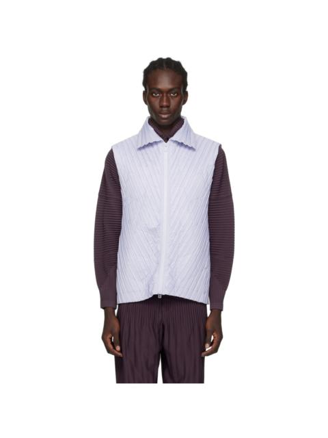 Blue Padded Pleats Vest