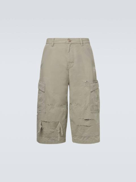 Cropped cotton cargo pants