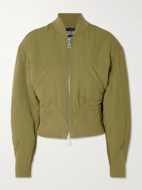 Paneled Quilted Recycled-shell Bomber Jacket
