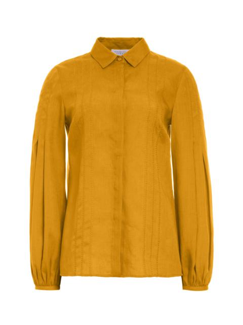 Inga Blouse in Golden Birch Aloe Linen