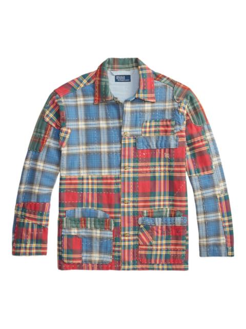 patchwork plaid overshirt