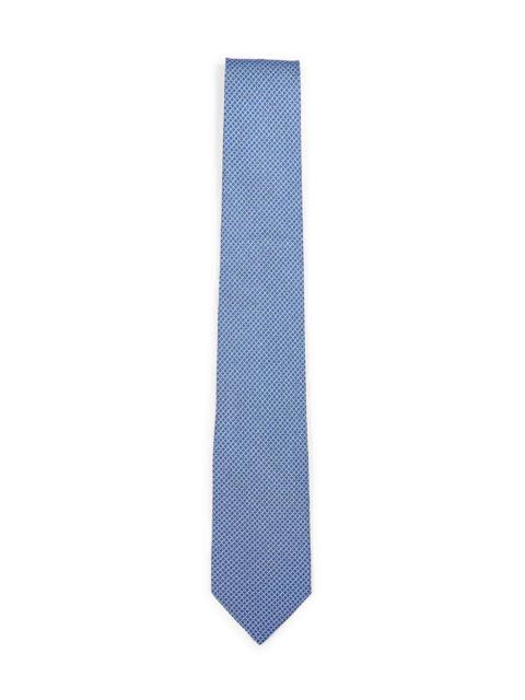 Royal blue Gancini print silk tie