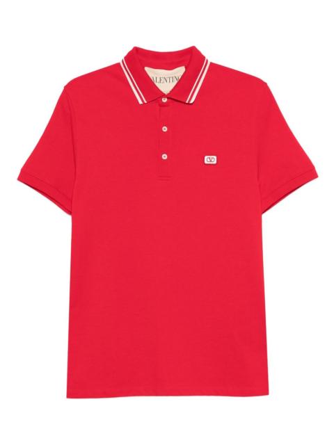 striped-collar polo shirt