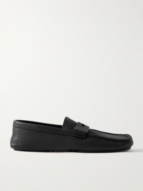 Billy Textured-leather Loafers