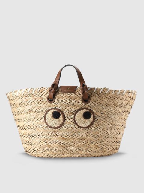 Anya Hindmarch Women's Eyes Large Basket Beige Tote Bag