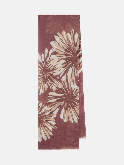 Floral linen scarf