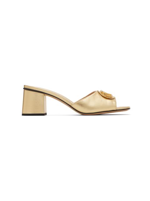 Gold VLogo Signature Slide Heeled Sandals