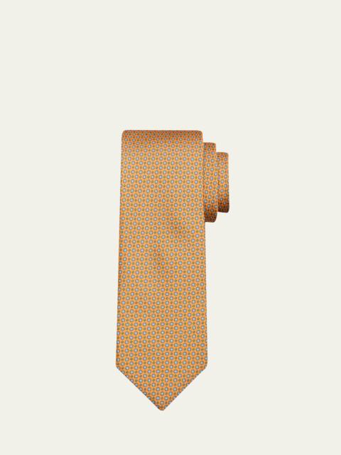 Men's Micro-Floral Silk Tie