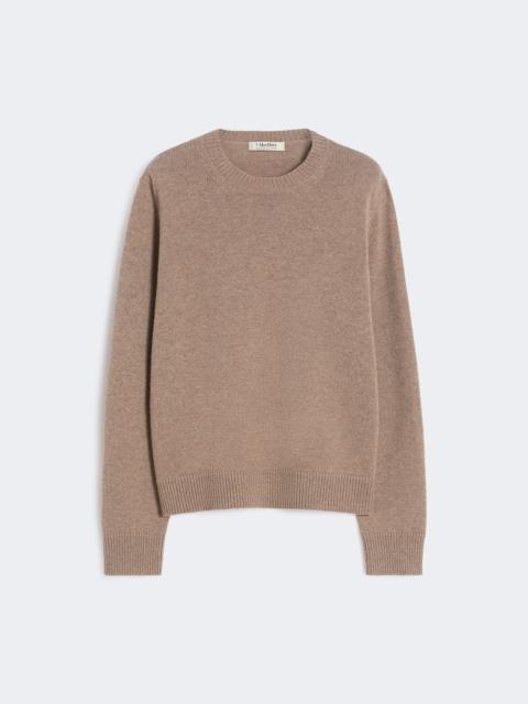 Wool and cashmere sweater with patch detail - CAMEL