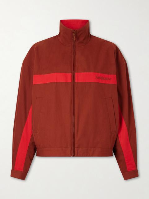 Embroidered Striped Cotton Jacket