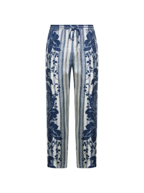 Aloe floral striped trousers