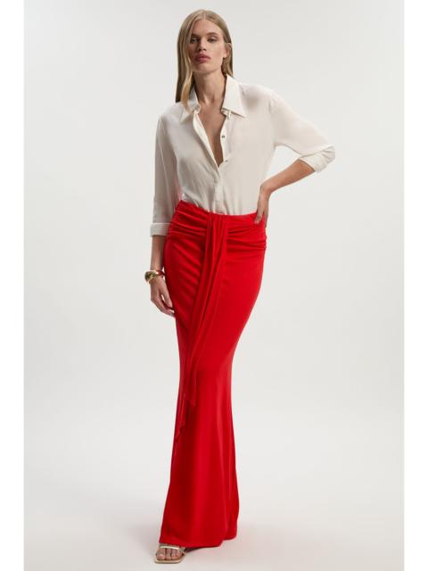 Premium Stretch Crepe Jersey Maxi Skirt