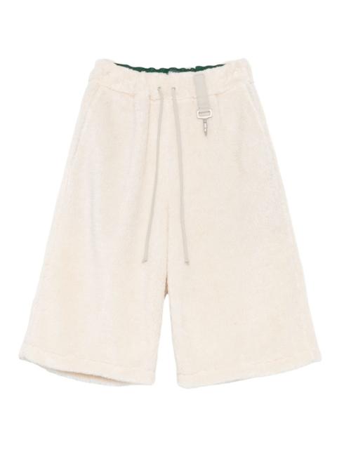 wide-leg fleece-texture shorts