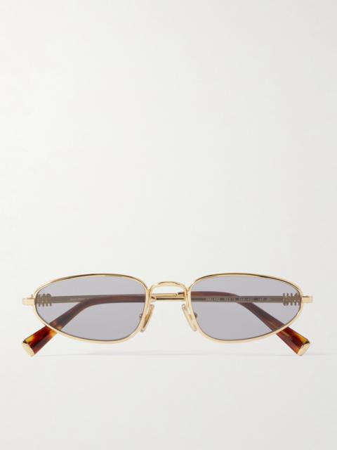 Oval-frame Gold-tone Sunglasses