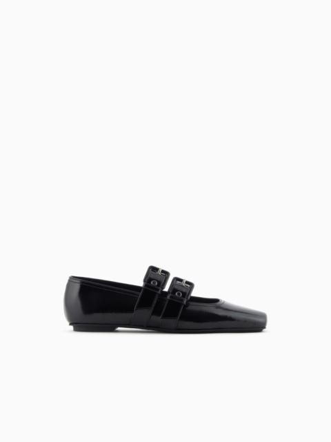 PATENT LEATHER BALLERINAS WITH DOUBLE STRAP