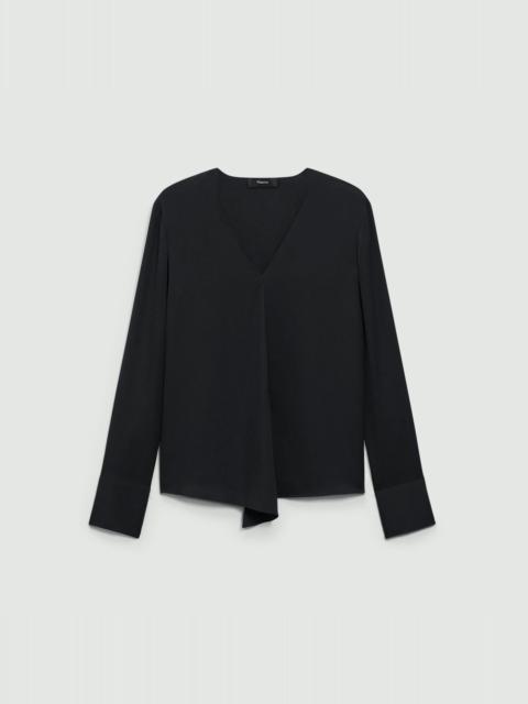 Relaxed V-Neck Blouse in Silk Georgette