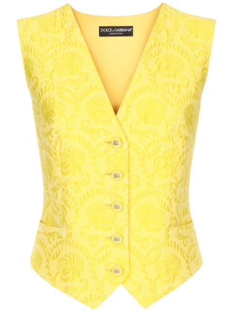 jacquard cotton-blend waistcoat