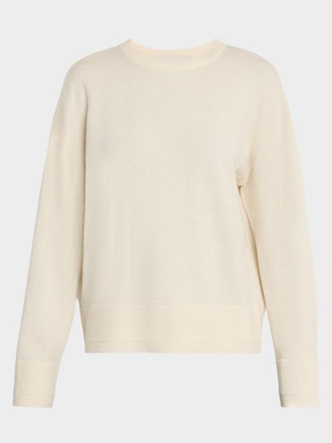 Ribbon Keyhole Cashmere Crewneck Sweater