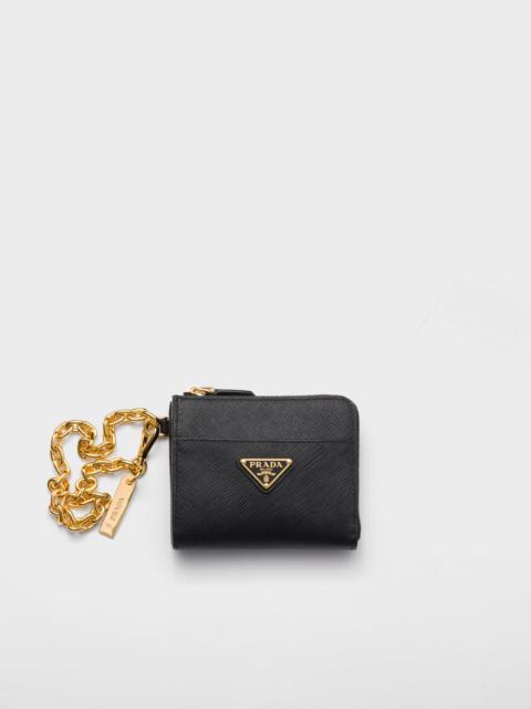 Small Saffiano leather zipper wallet