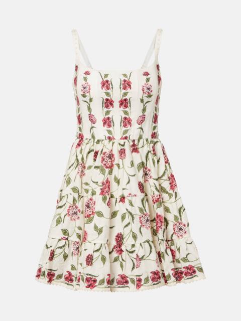 Granadilla floral linen minidress