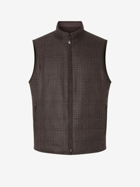 Brown reversible pure wool gilet
