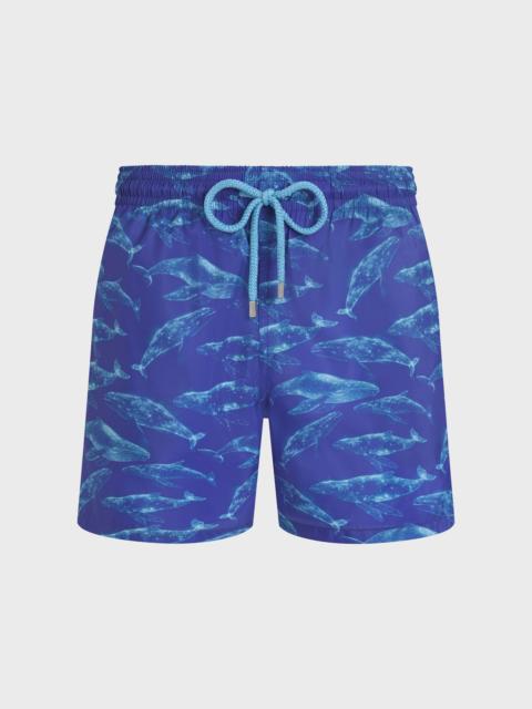 MEN ULTRA-LIGHT AND PACKABLE SWIM SHORTS SPARKLING WHALES