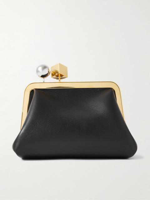 Le Berlingot Embellished Textured-leather Clutch