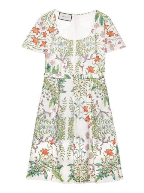 New Flora print cotton midi dress