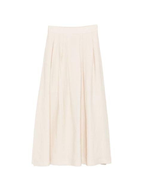 pleated maxi skirt