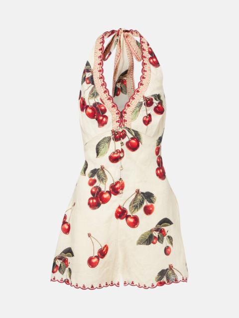 Notes From The Road printed linen romper