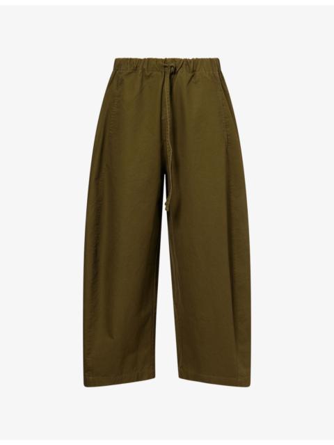 Loft Wide-Leg Cotton Trousers