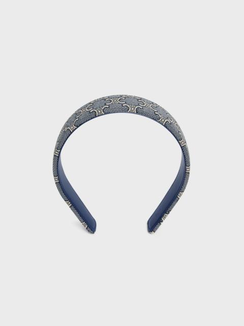 Celine Jacquard Triomphe Headband in Cotton, Polyamide, Polyester and Calfskin