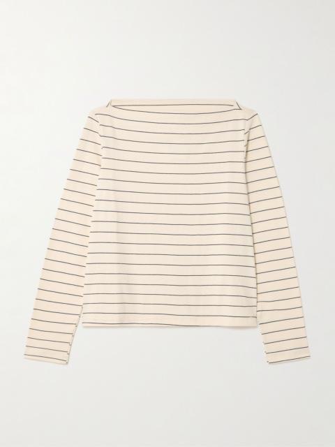 Margo striped cotton-jersey T-shirt Cream