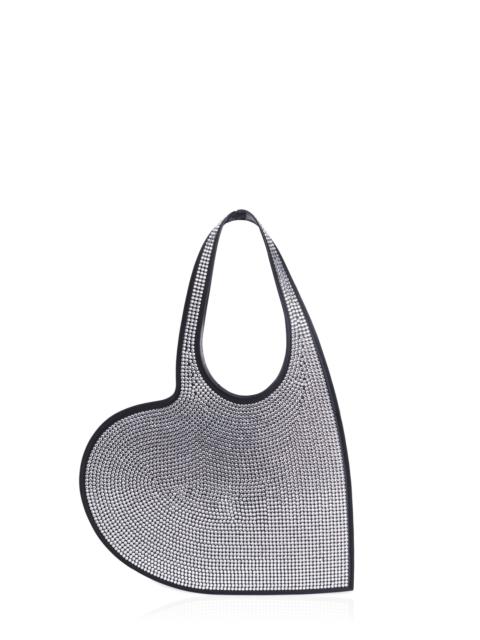 Mini Heart Embellished Tote Bag silver