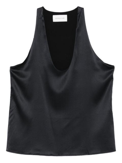 halterneck satin tank top