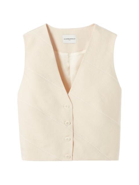 button V-neck waistcoat