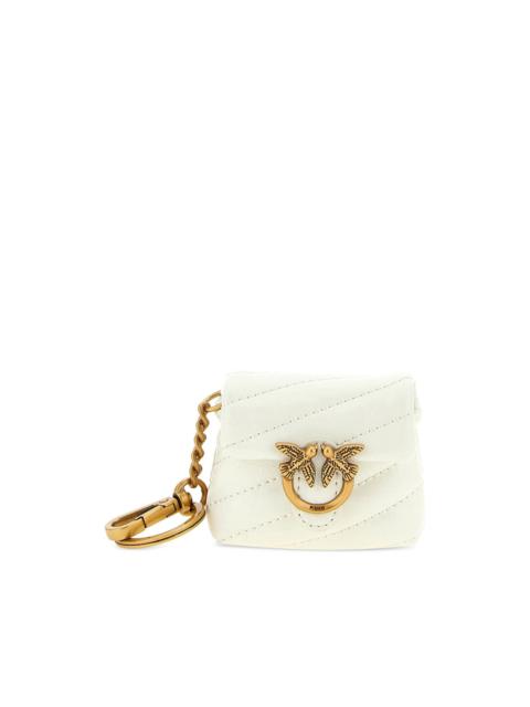 shiny quilted leather airpods case