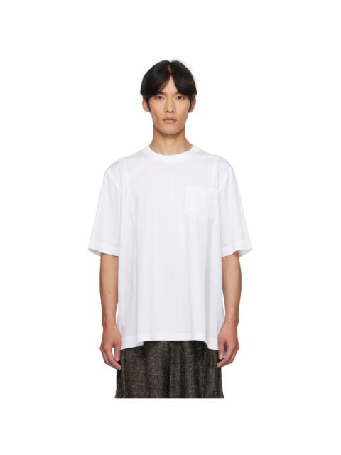 White Poplin x Cotton Jersey T-shirt