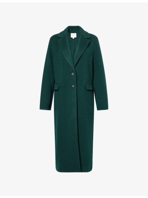Regular-Fit Notch-Lapels Wool-Blend Coat