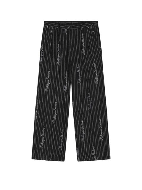 Embroidered Ks Pinstripe Suit Bottom
