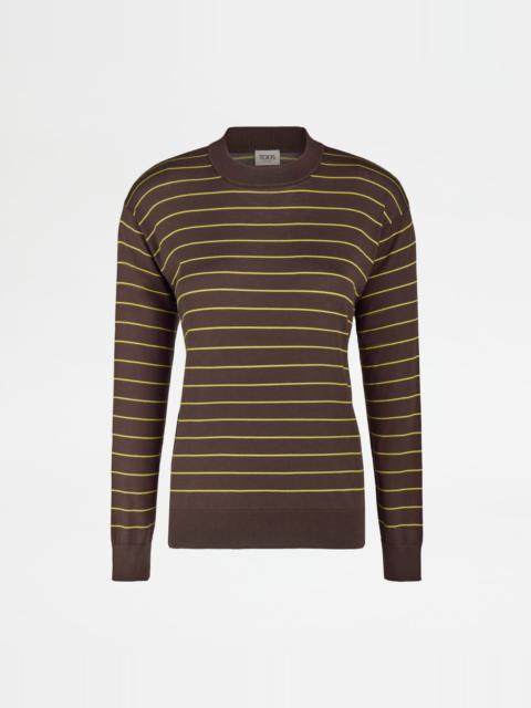 PULLOVER IN STRIPED SILK