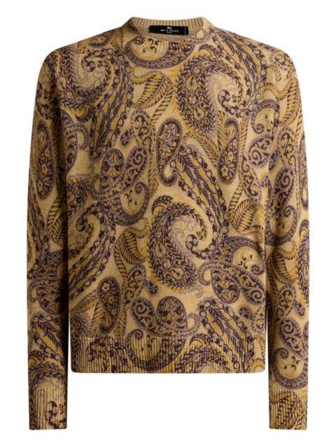 paisley-print wool sweater