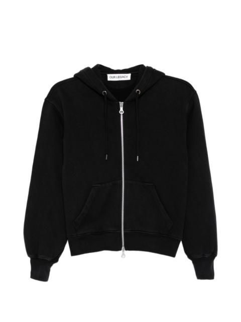 two-way zip-fastening hoodie