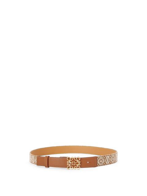 Anagram belt in jacquard and calfskin