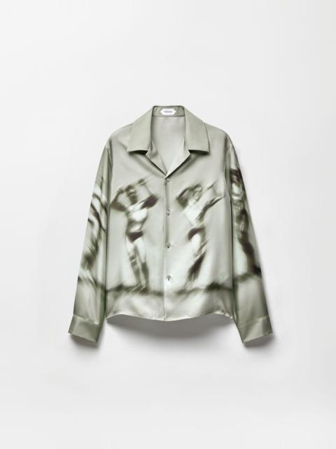 Printed Silk Twill Slim Shirt