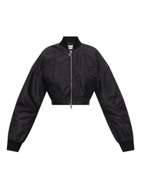 cropped zip-fastening bomber jacket